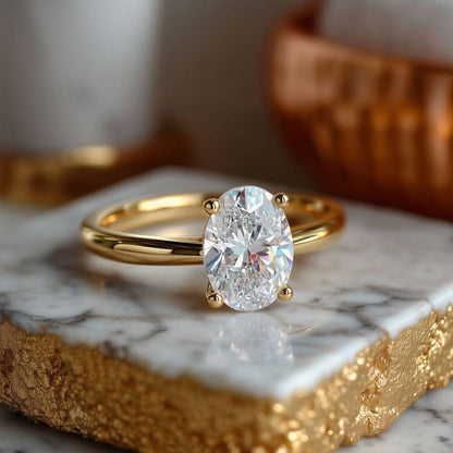 Elegant Lab Grown Oval Diamond Engagement Ring