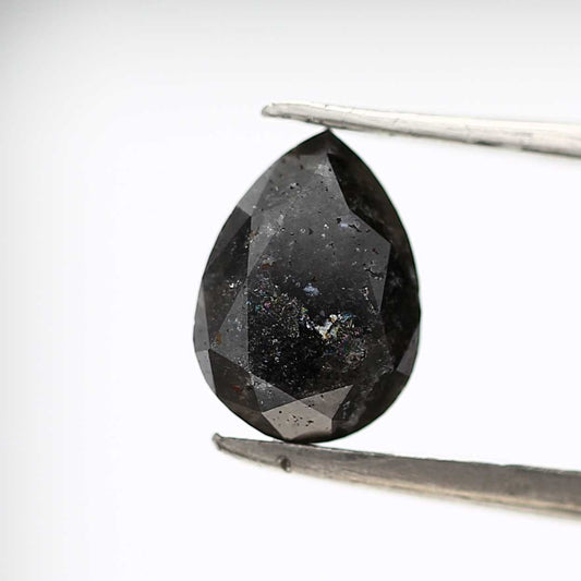 Salt and Pepper Diamond Fancy Gray Color 1.93 CT 9.10 x 6.60 x 4.90 MM Pear Cut Diamond! Natural Loose Diamond ! Christmas Gift for Her