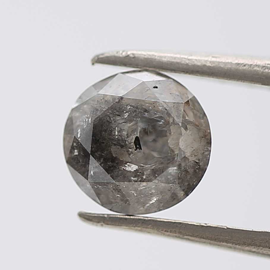 1.18 Carat Salt and Pepper Round Brilliant Cut Natural Loose Diamond