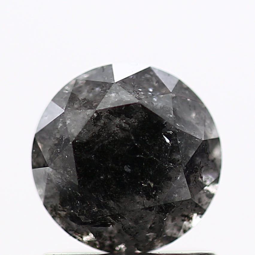 1.16 Carat Salt and Pepper Diamond Black Round Brilliant Cut Natural Loose Diamond