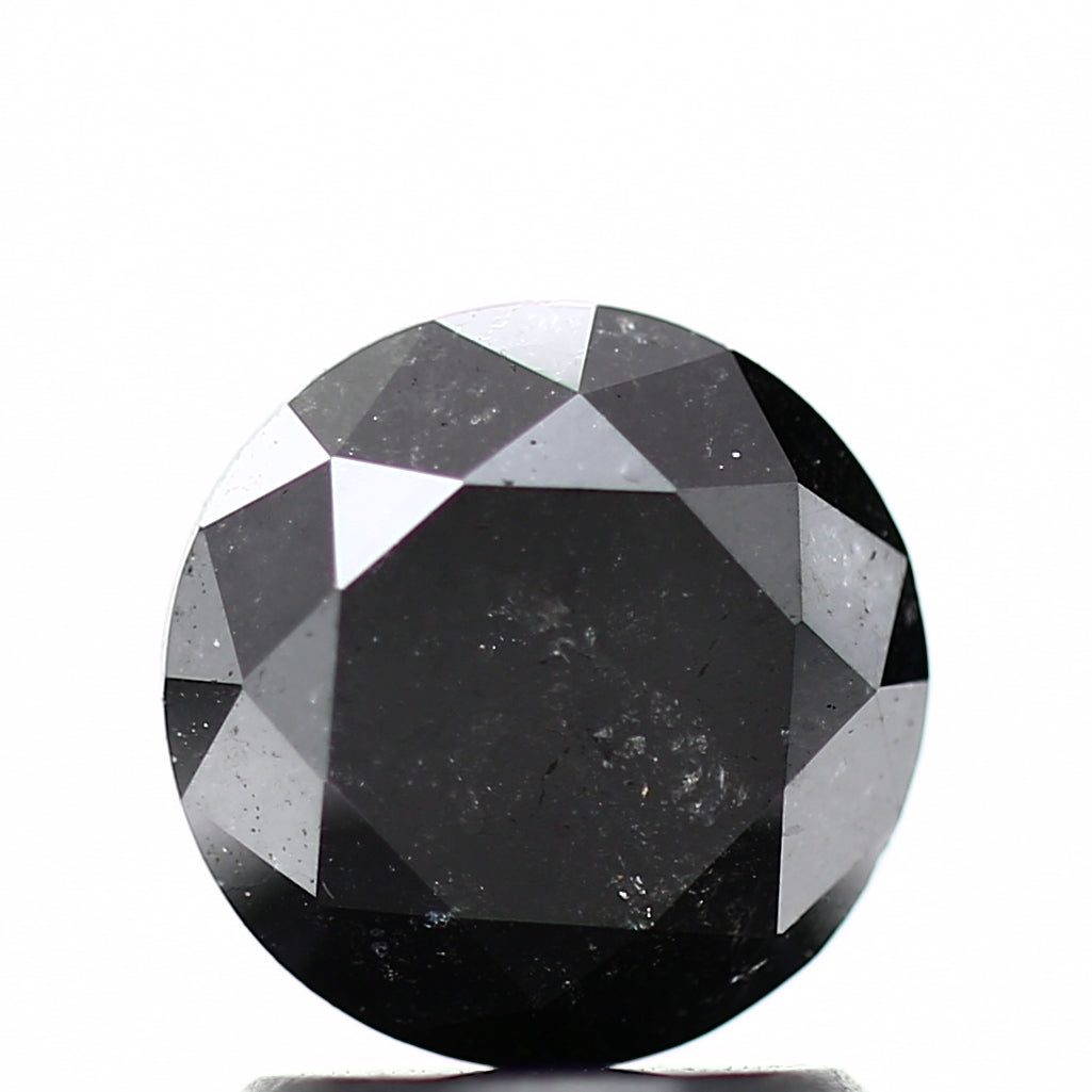 1.31 Carat Fancy Black Round Shape Brilliant Cut Natural Loose Diamond