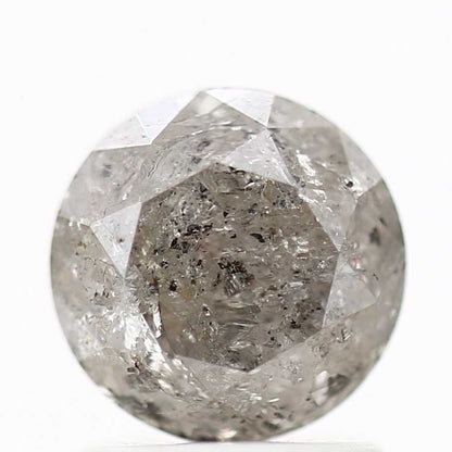 1.62 Carat Salt and Pepper Diamond Gray Round Brilliant Cut Natural Loose Diamond