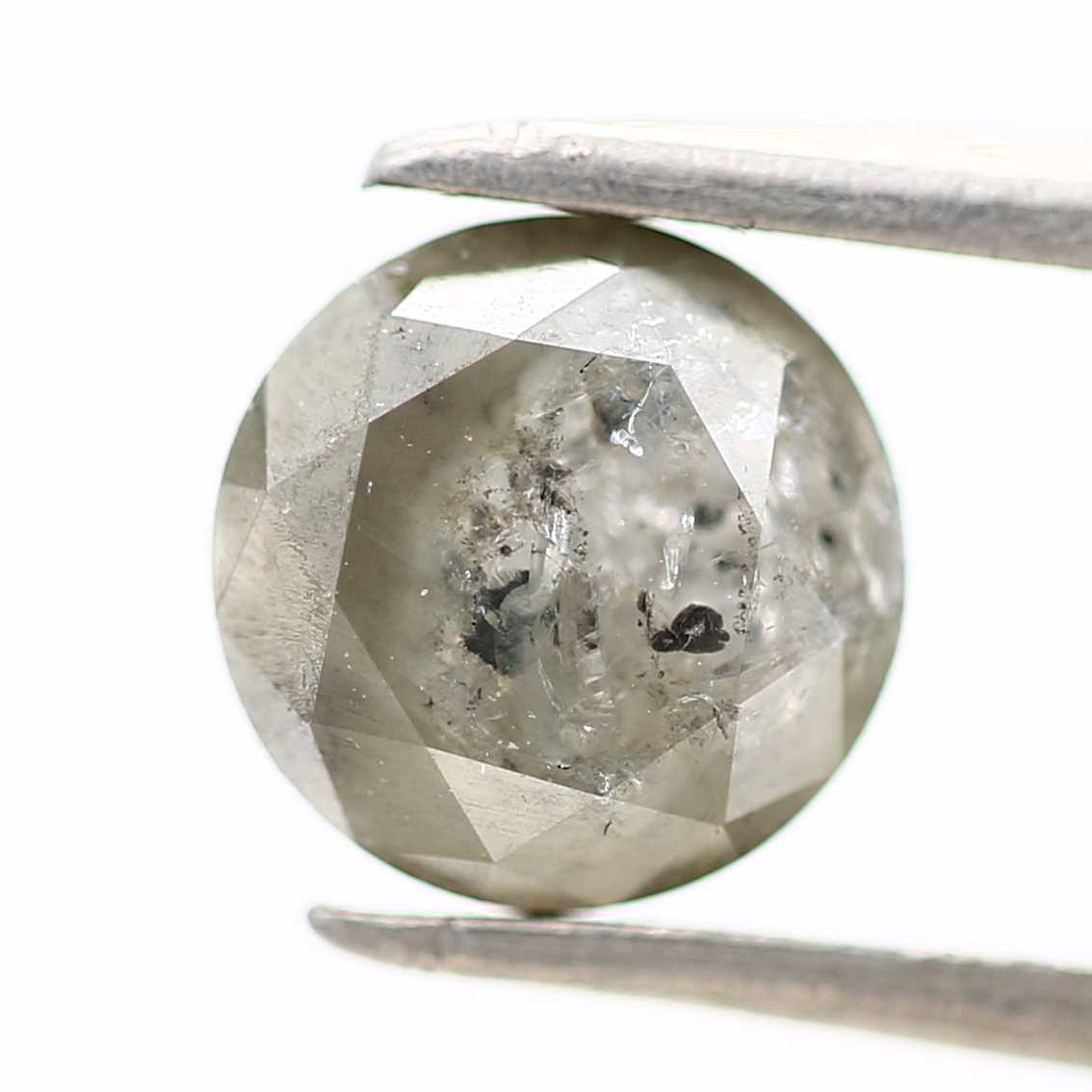 1.24 Carat Salt and Pepper Diamond Fancy Round Brilliant Cut Natural Loose Diamond