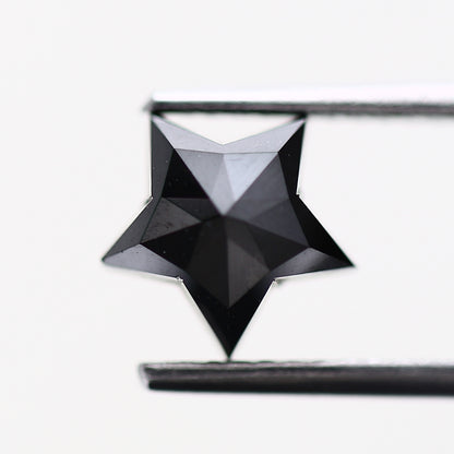 Star Cut Black Loose Diamond [7.66 MM] Natural Diamond For Engagement Ring 1.54 Carat