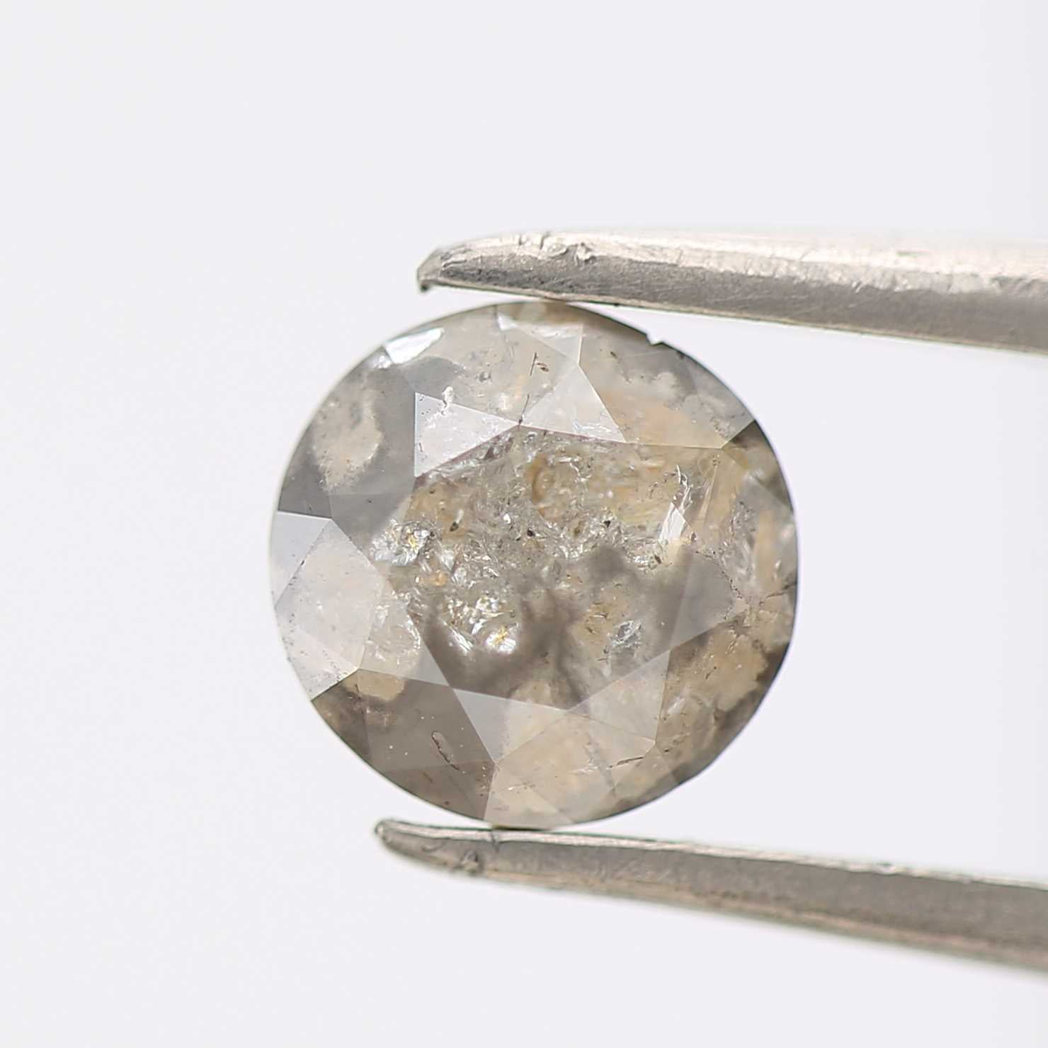 0.83 Carat Salt and Pepper Diamond Gray Round Brilliant Cut Natural Loose Diamond