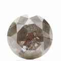 3.54 Carat Gray Rustic Round Shape Brilliant Cut Natural Loose Diamond