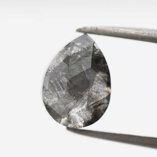 Salt and Pepper Diamond Fancy Gray Color 1.67 CT 8.80 x 6.40 x 2.90 MM Pear Cut Diamond! Natural Loose Diamond ! Christmas Gift for Her