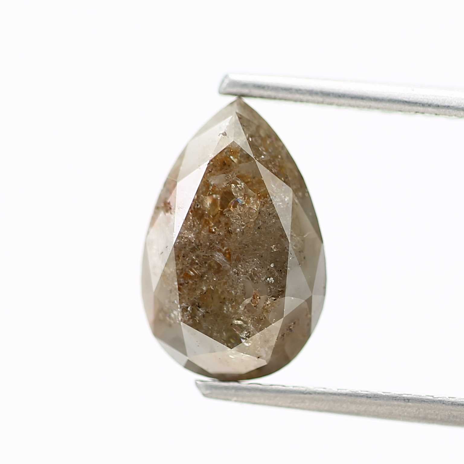 Salt and Pepper Diamond Fancy Brown Color 2.49 CT 10.35 x 6.84 x 5.40 MM Pear Cut Diamond! Natural Loose Diamond ! Christmas Gift for Her