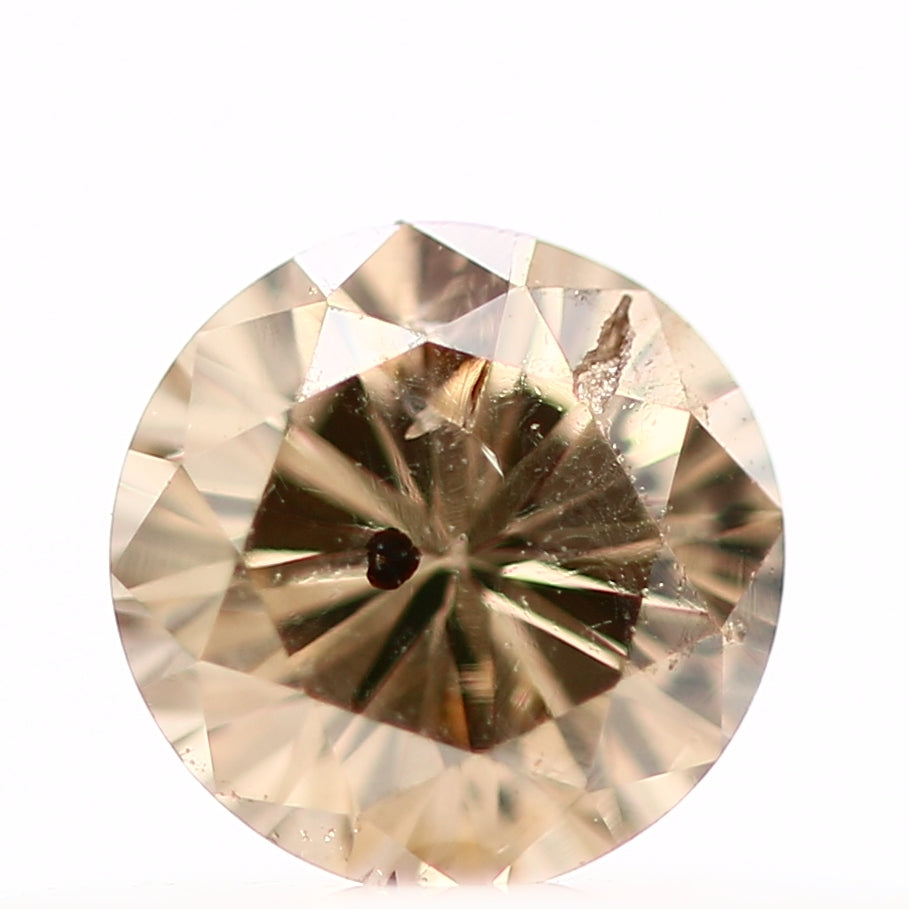 0.25 Carat Fancy Champagne Brown Round Cut Natural Loose Diamond