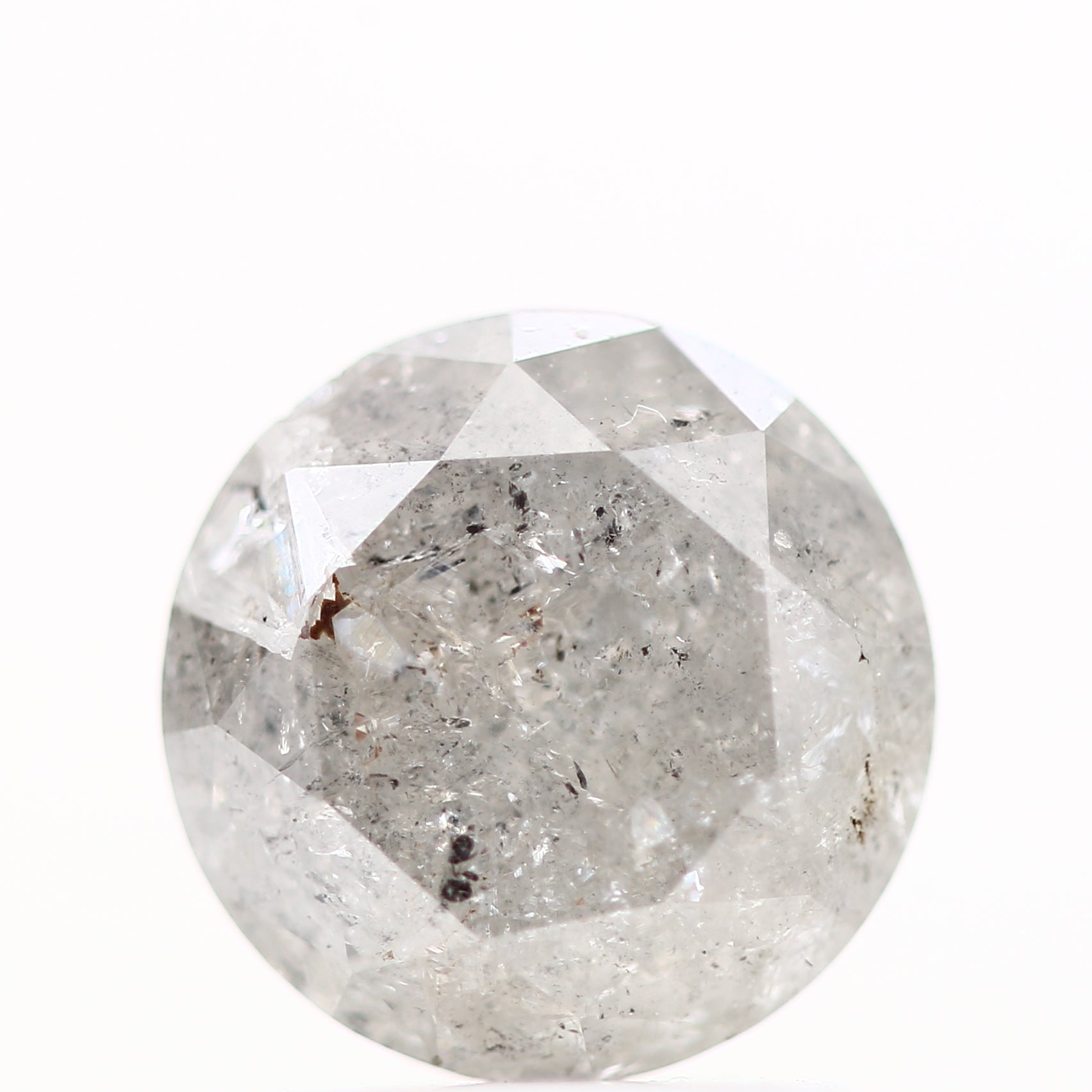 1.46 Carat Fancy Gray Salt and Pepper Round Brilliant Cut Natural Loose Diamond