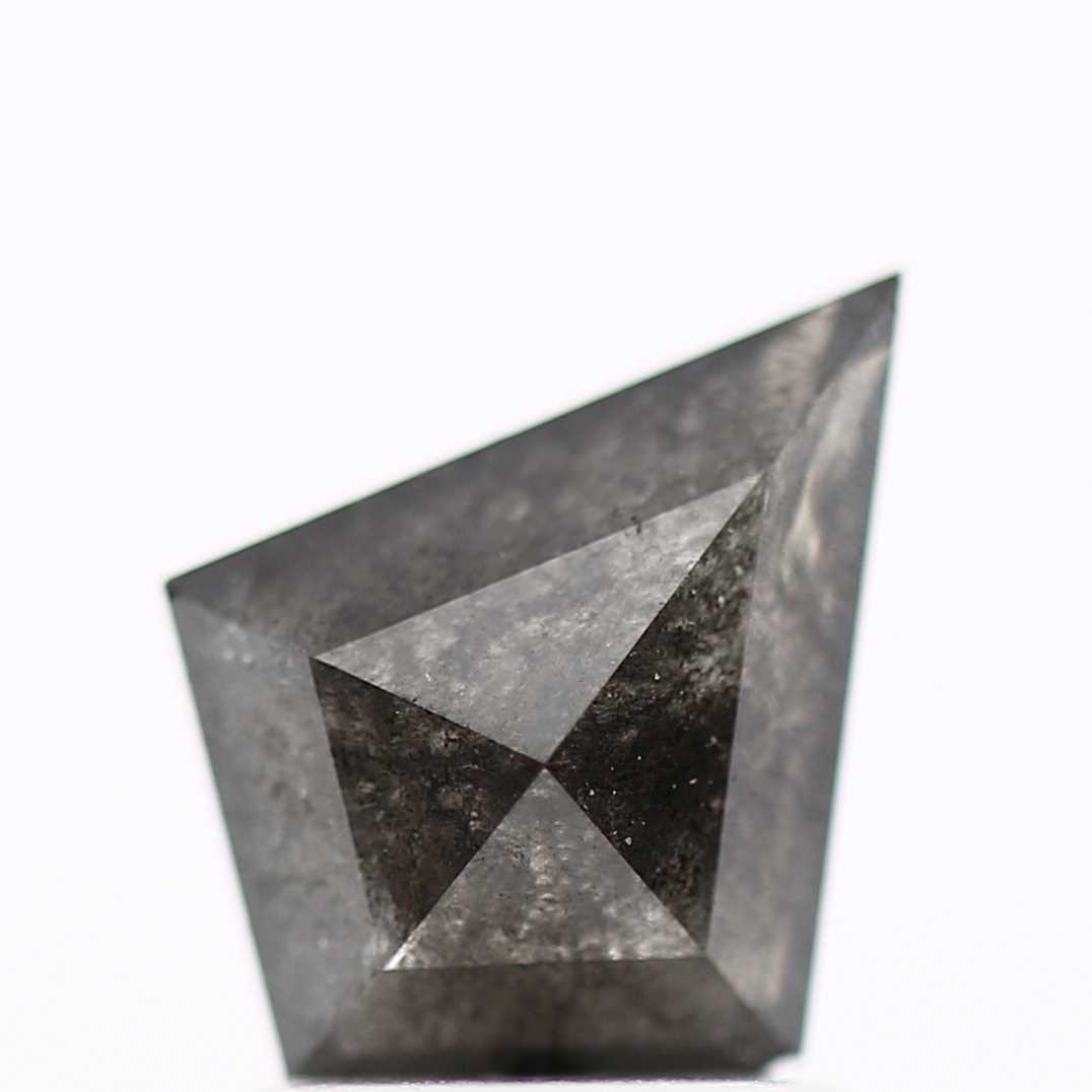 salt and pepper diamond ! 0.99 Ct 9.40 x 7.40 x 2.85 MM natural gray shield loose diamond for engagement ring for her