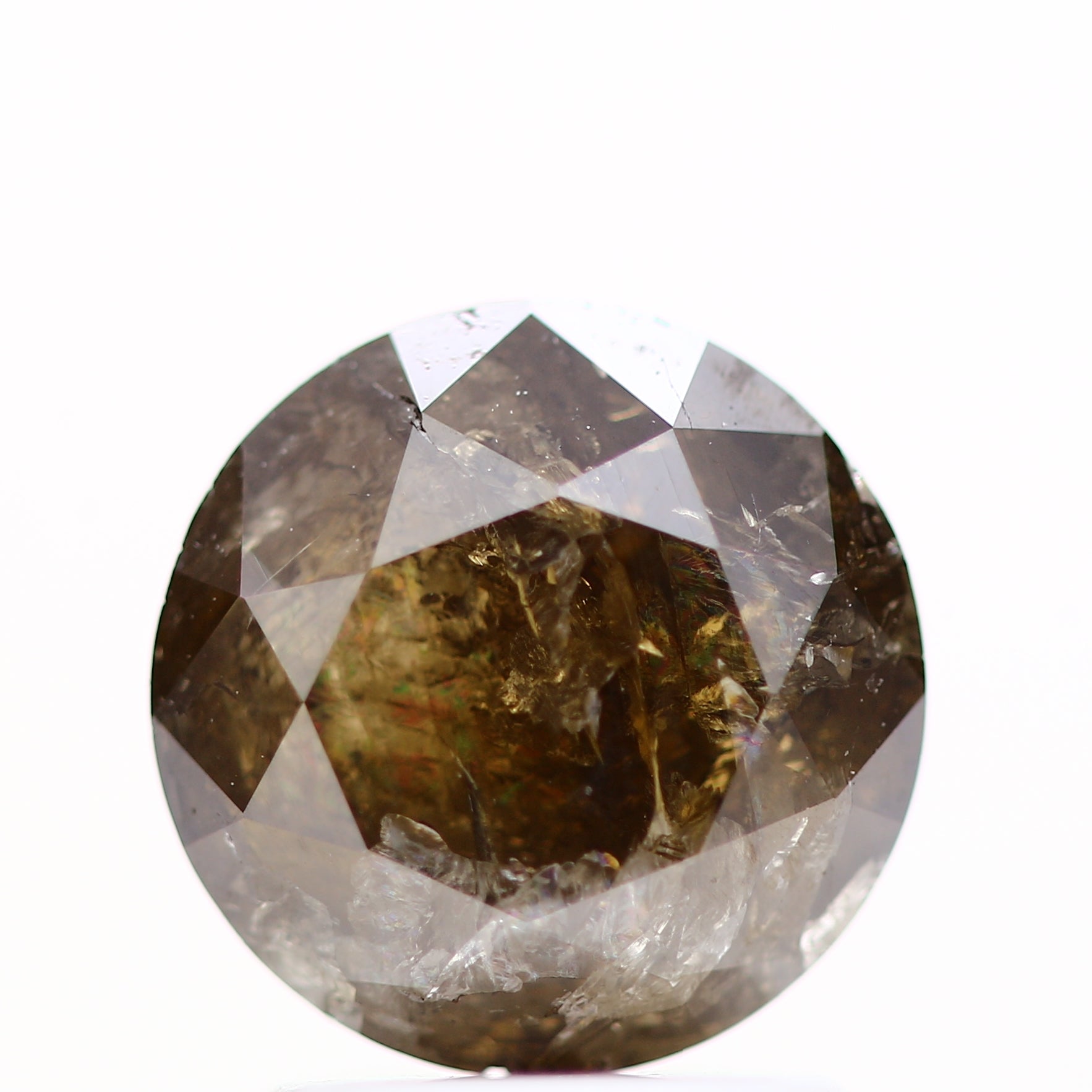 1.67 Carat Rustic Brown Round Brilliant Cut Natural Loose Diamond