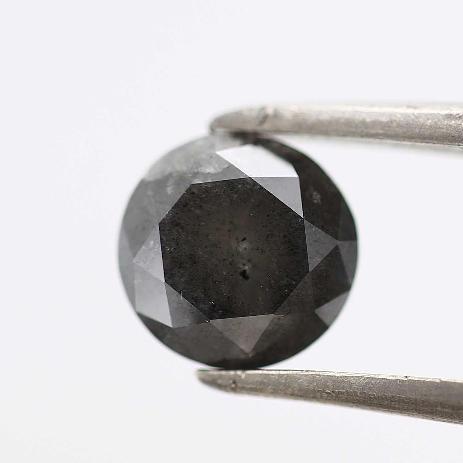 1.28 Carat Fancy Black Round Shape Brilliant Cut Natural Loose Diamond
