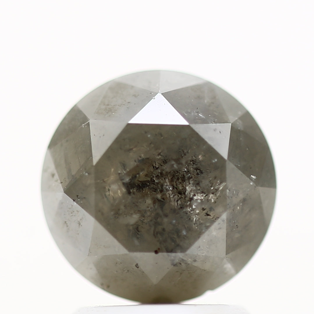 2.45 Carat Salt and Pepper Diamond Gray Round Brilliant Cut Natural Loose Diamond