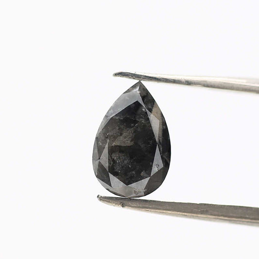 Salt and Pepper Diamond Fancy Gray Color 1.69 CT 9.80 x 6.50 x 3.92 MM Pear Cut Diamond! Natural Loose Diamond ! Christmas Gift for Her