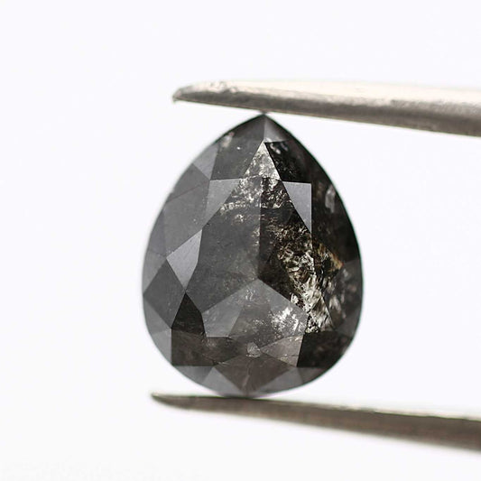 Salt and Pepper Diamond Fancy Gray Color 1.91 CT 8.60 x 6.75 x 3.60 MM Pear Cut Diamond! Natural Loose Diamond ! Christmas Gift for Her