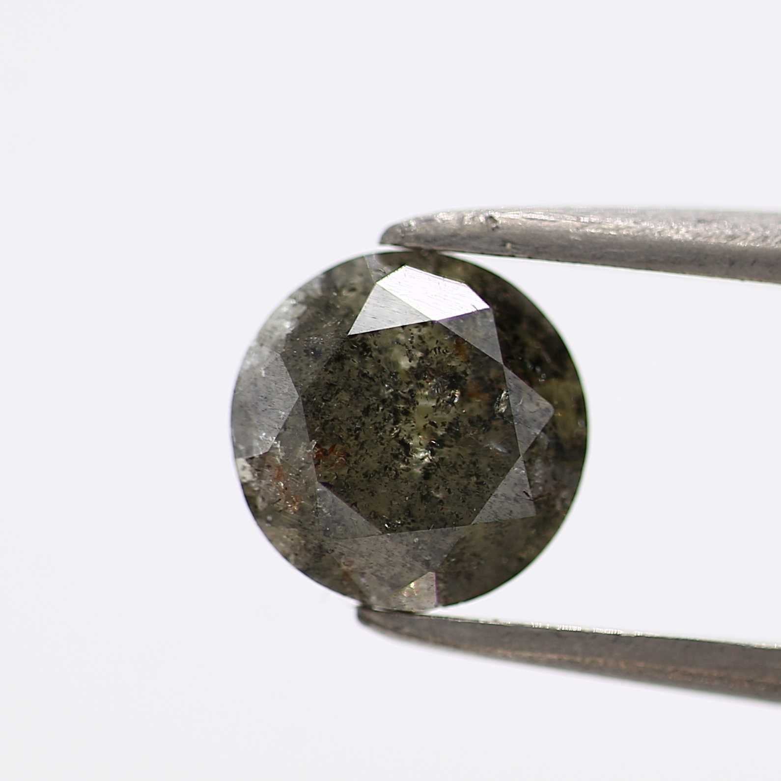 1.09 Carat Salt and Pepper Round Brilliant Cut Natural Loose Diamond