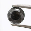 0.74 Carat Fancy Black Round Shape Brilliant Cut Natural Loose Diamond