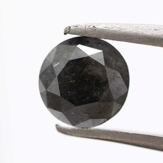 0.74 Carat Fancy Black Round Shape Brilliant Cut Natural Loose Diamond