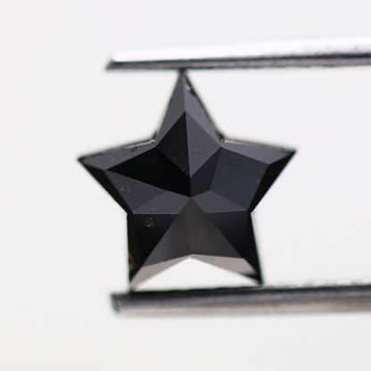 Star Cut Black Loose Diamond [7.15 MM] Natural Diamond For Engagement Ring 0.93 Carat