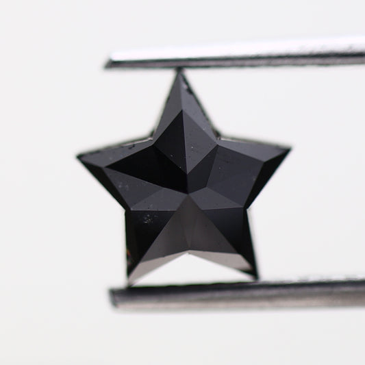 Star Cut Black Loose Diamond [7.15 MM] Natural Diamond For Engagement Ring 0.93 Carat