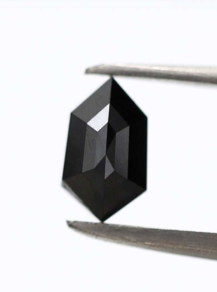 0.64 Ct Natural Black Shield Cut Loose Diamond for Jewelery