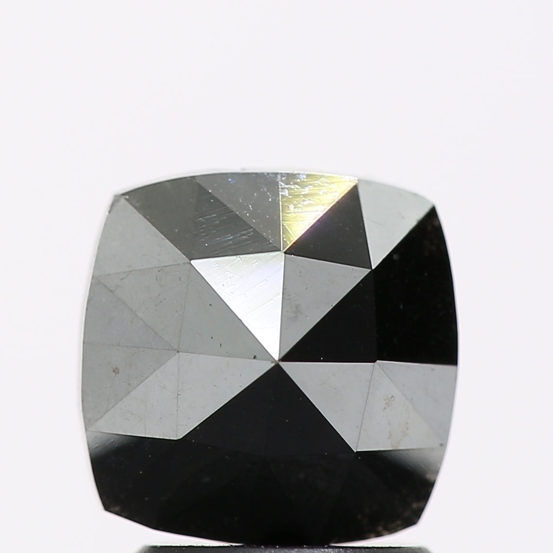 1.51 Ct Natural Black Cushion Single Cut Loose Diamond for Jewelery