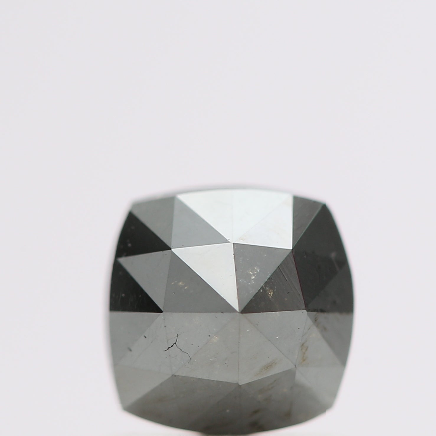 0.77 Ct Natural Black Cushion Single Cut Loose Diamond for Jewelery