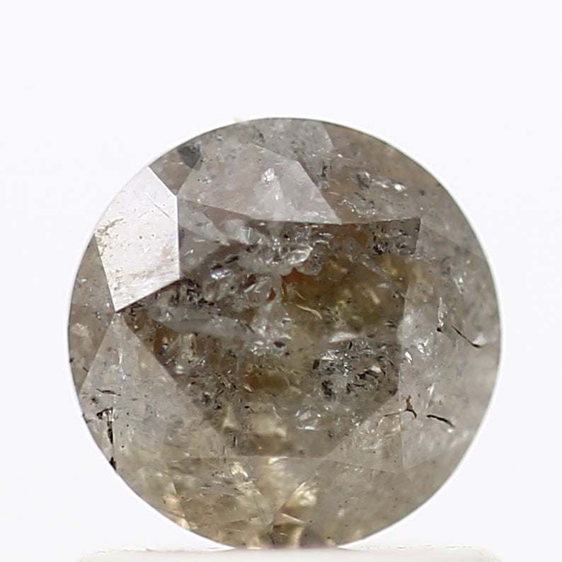 0.92 Carat Salt and Pepper Diamond Gray Round Cut Natural Diamond