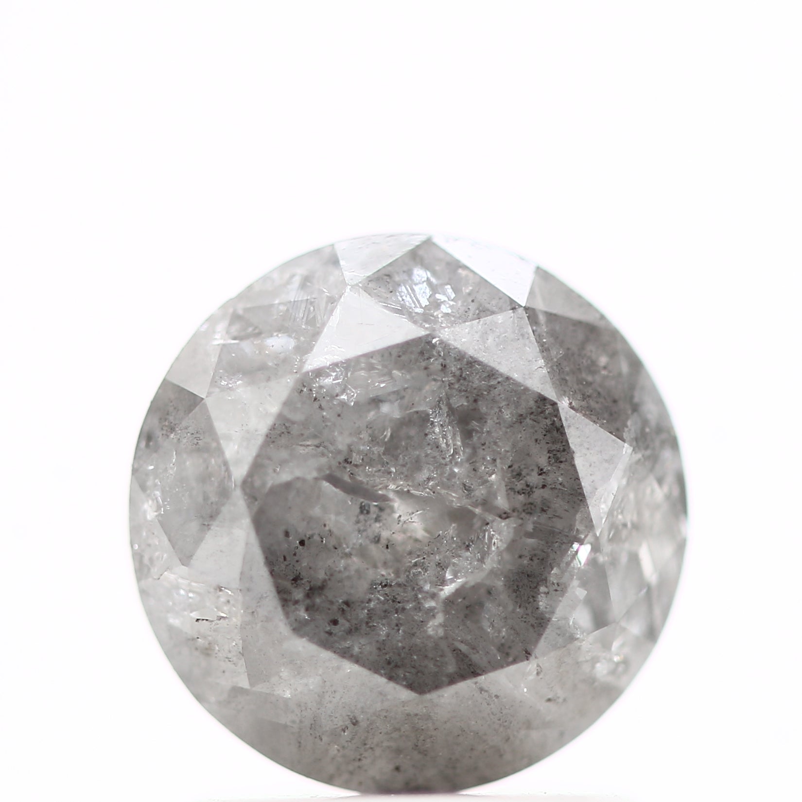 1.44 Carat Salt and Pepper Round Brilliant Cut Natural Loose Diamond