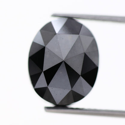 Oval Rose Cut Black Loose Diamond [12.06 MM] Natural Diamond For Engagement Ring 5.43 Carat
