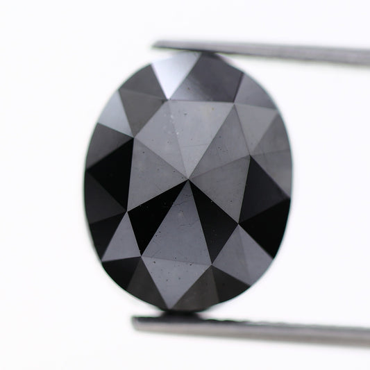 Oval Rose Cut Black Loose Diamond [12.06 MM] Natural Diamond For Engagement Ring 5.43 Carat