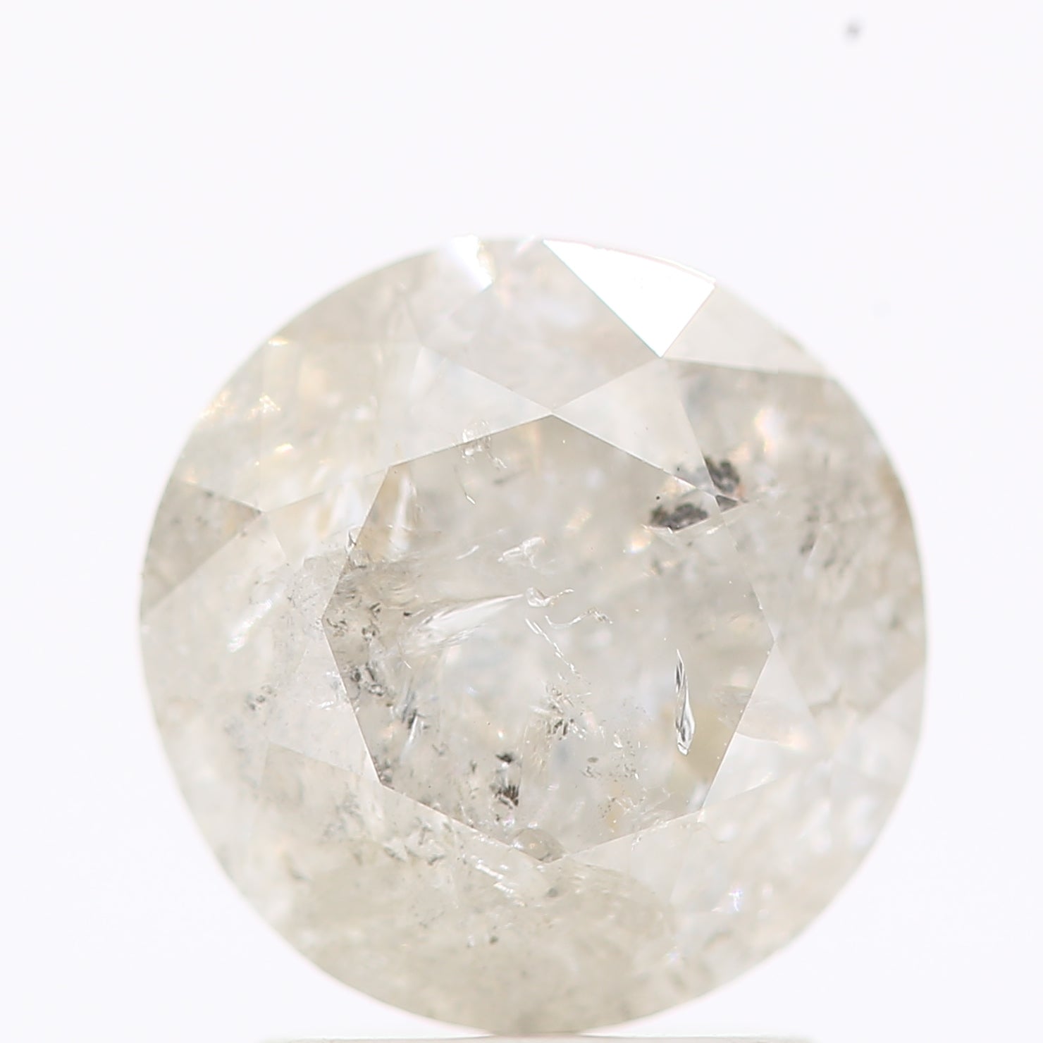 Natural Loose Round Salt And Pepper Diamond Fancy Grey Color 2.00 CT 7.80 X 5.08 MM Round Brilliant Cut Diamond ! Christmas Gift for Her