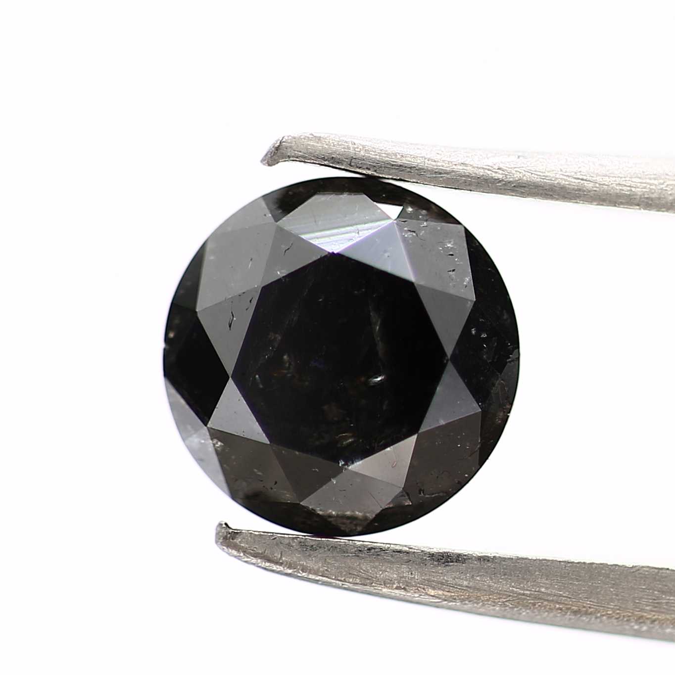 1.02 Carat Fancy Black Round Brilliant Cut Natural Loose Diamond