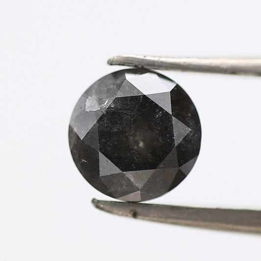 1.32 Carat Fancy Black Round Shape Brilliant Cut Natural Loose Diamond