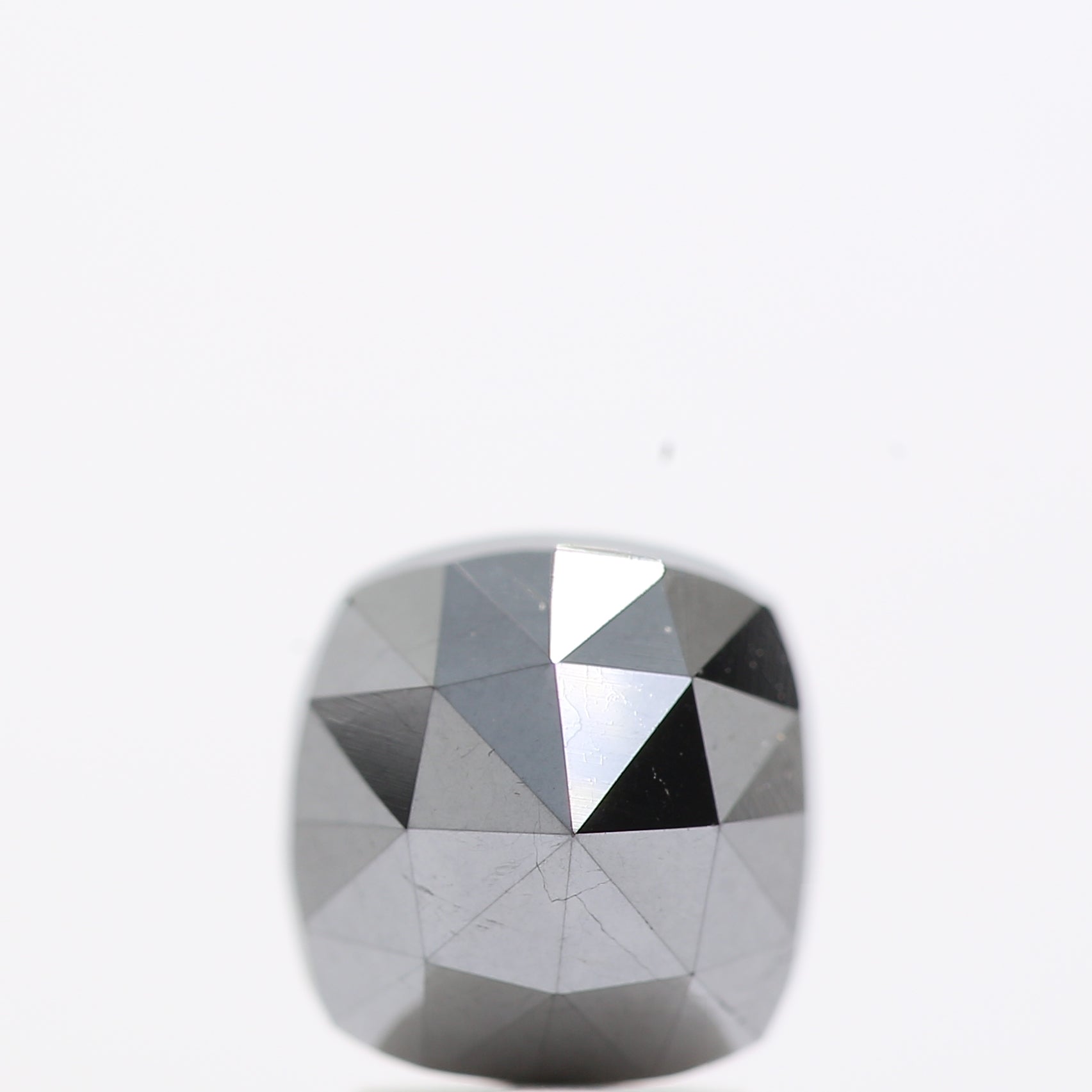 2.47 Ct Natural Black Cushion Single Cut Loose Diamond for Jewelery