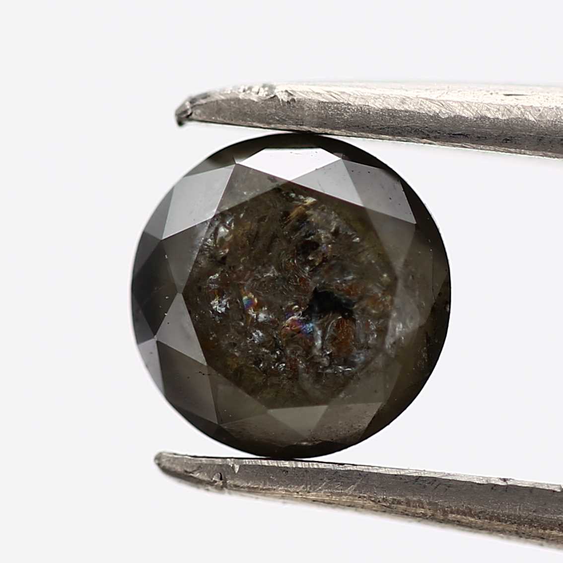 0.64 Carat Salt and Pepper Diamond Gray Round Brilliant Cut Natural Loose Diamond