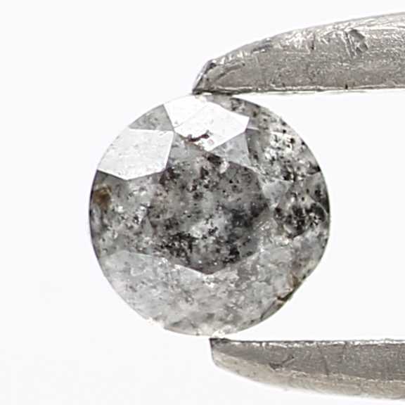 0.13 Carat Salt and Pepper Gray Round Brilliant Cut Natural Loose Diamond
