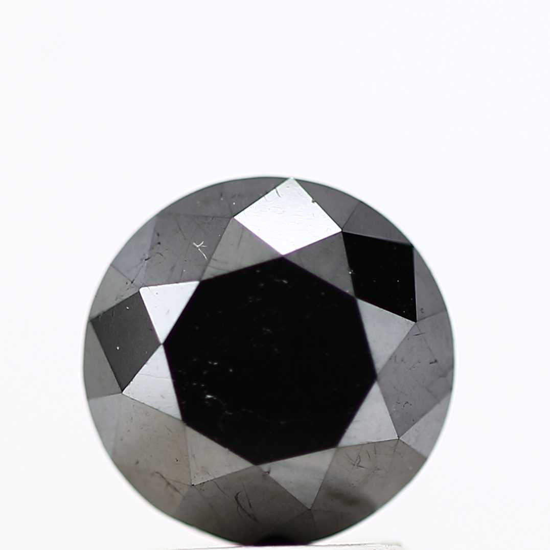 2.79 Carat Fancy Black Round Shape Brilliant Cut Natural Loose Diamond