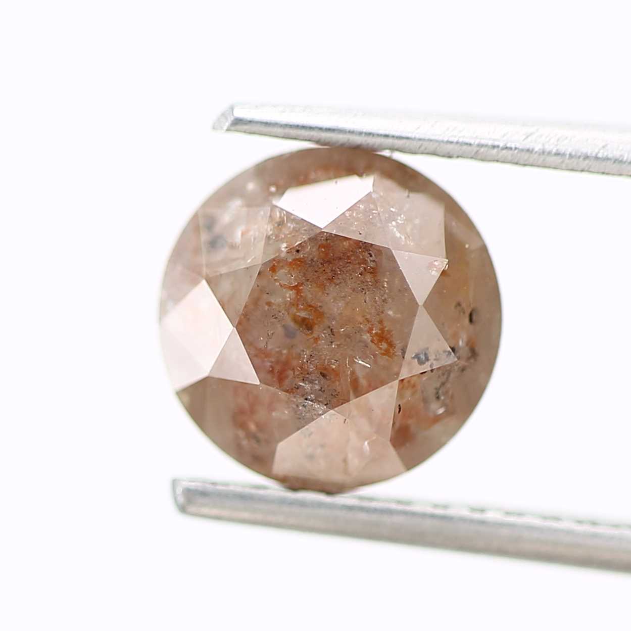 1.89 Carat Fancy Peach Gray Round Brilliant Cut Natural Loose Diamond
