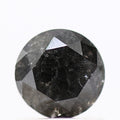0.88 Carat Fancy Black Round Shape Brilliant Cut Natural Loose Diamond