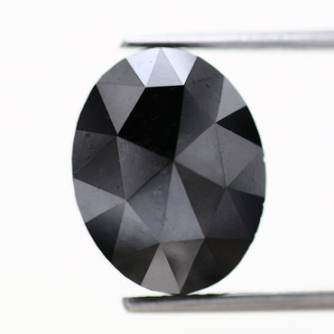 Oval Black Loose Diamond [12.80 MM] Natural Diamond For Engagement Ring 4.89 Carat