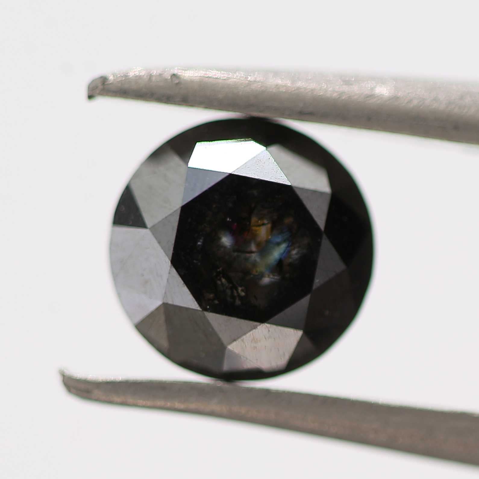 0.80 Carat Fancy Black Round Shape Brilliant Cut Natural Loose Diamond