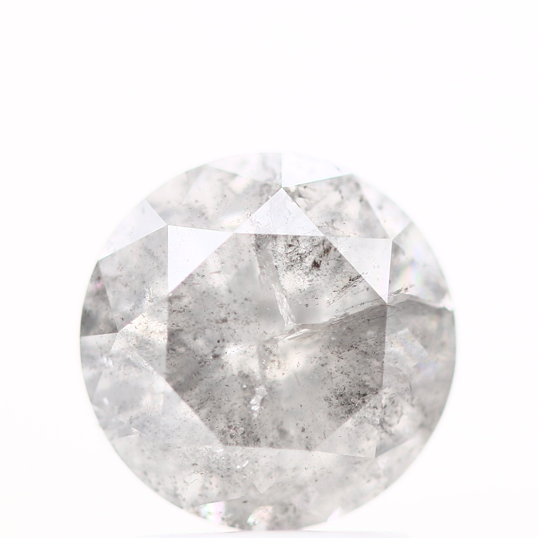 2.18 Carat Fancy Gray Salt & Pepper Round Shape Brilliant Cut Natural Loose Diamond