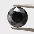 1.08 Carat Fancy Black Round Brilliant Cut Natural Loose Diamond