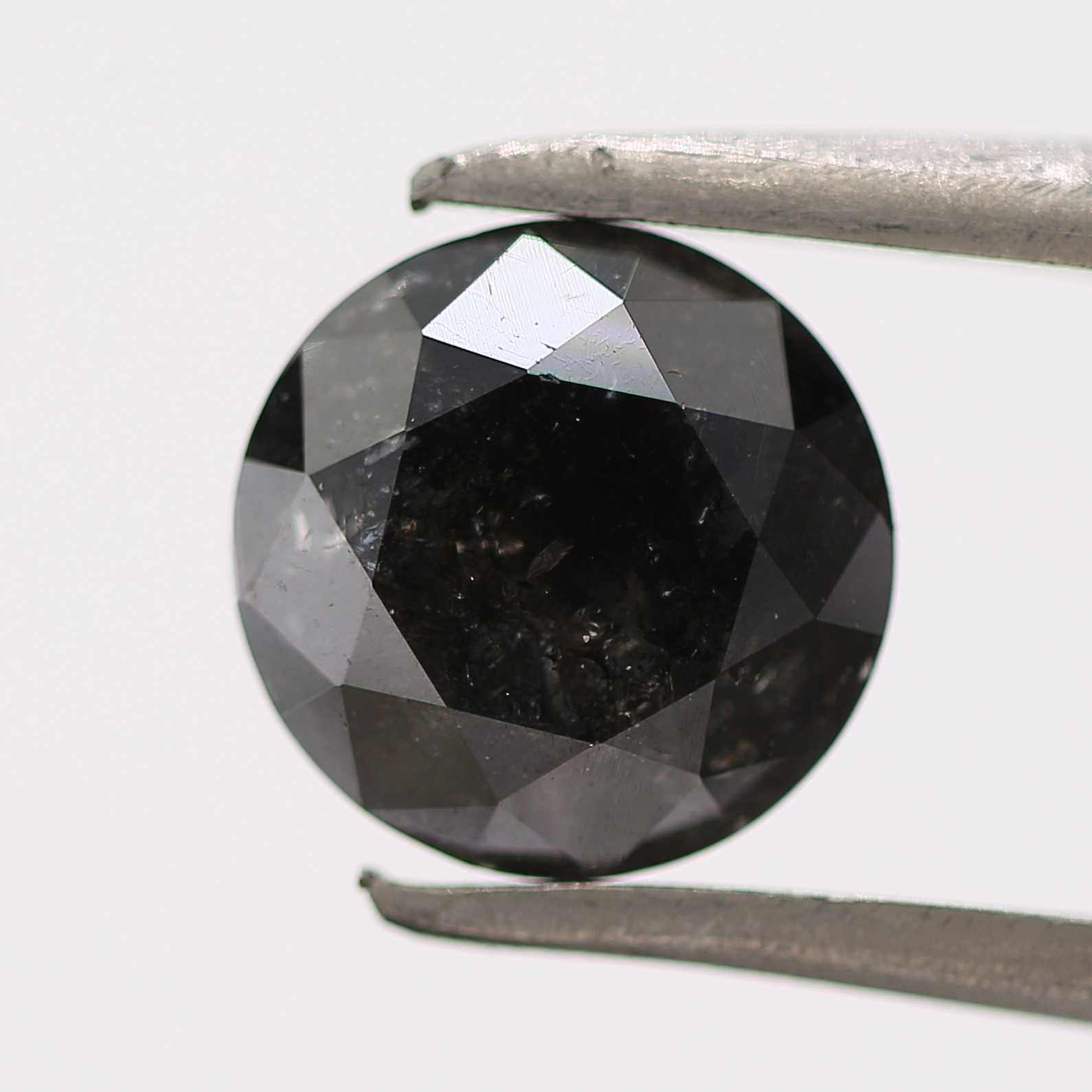 1.08 Carat Fancy Black Round Brilliant Cut Natural Loose Diamond