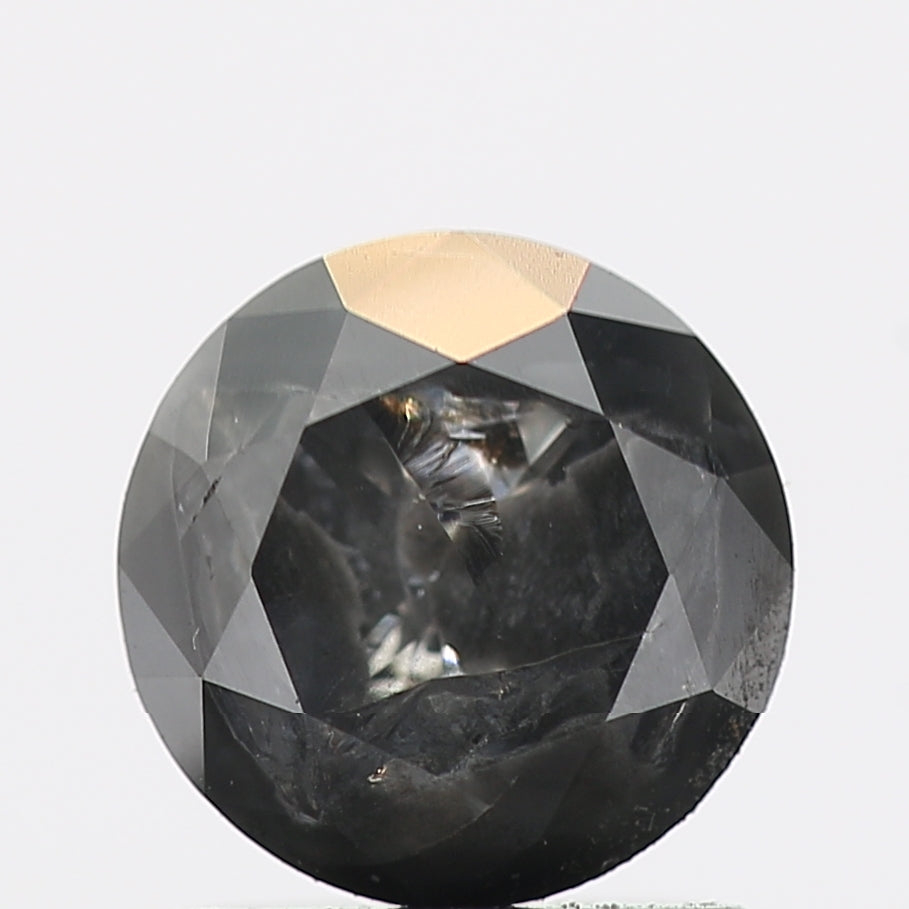 1.01 Carat Salt and Pepper Gray Round Brilliant Cut Natural Loose Diamond
