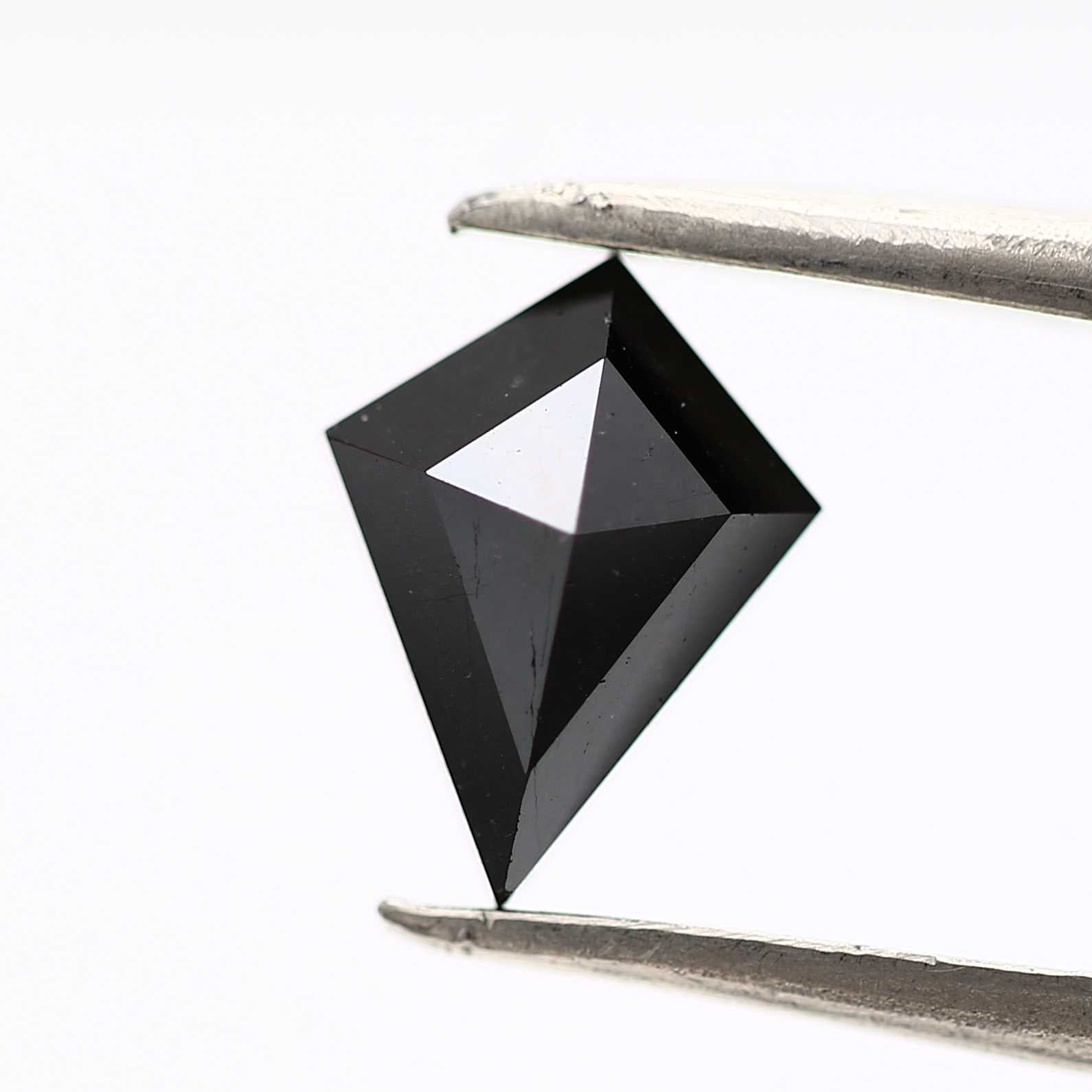 black diamond ! 0.73 Ct 8.10 x 6.10 x 2.50 MM natural black kite loose diamond for engagement ring for her