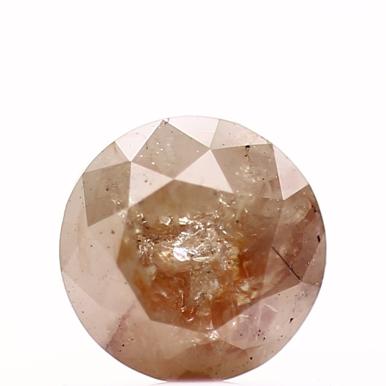 0.66 Carat Fancy Orange Rustic Round Brilliant Cut Natural Loose Diamond