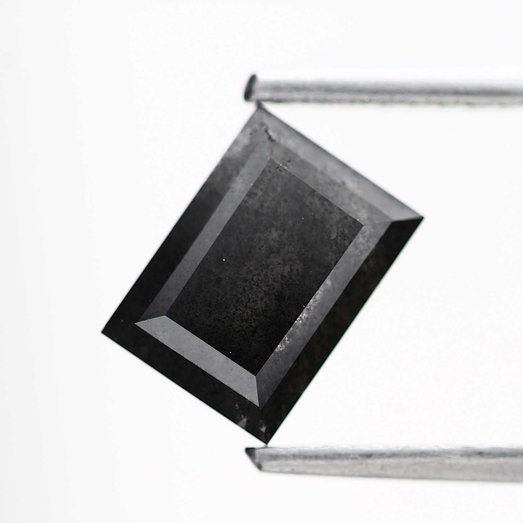 salt and pepper diamond ! 1.45 Ct 7.39 x 5.36 x 3.60 mm natural gray baguette loose diamond for engagement ring for her